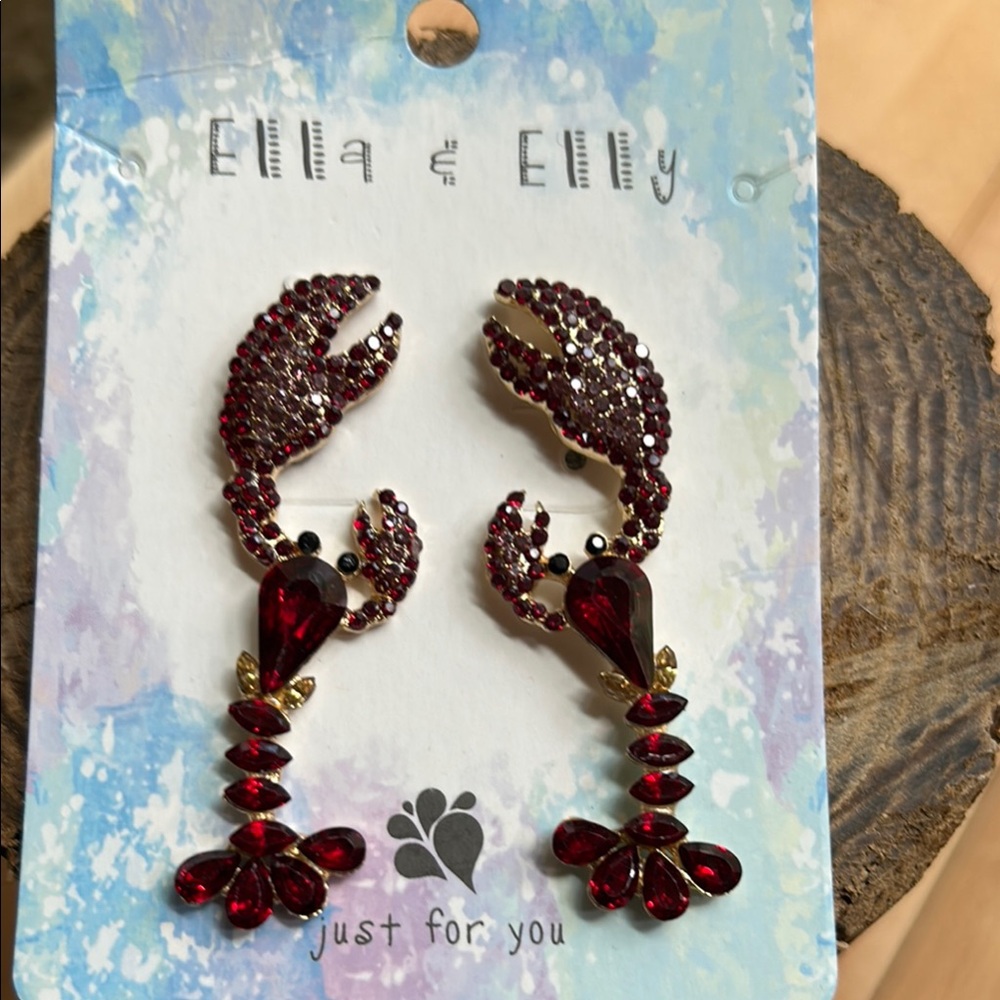 Lobster Earrings by Ella and Elly